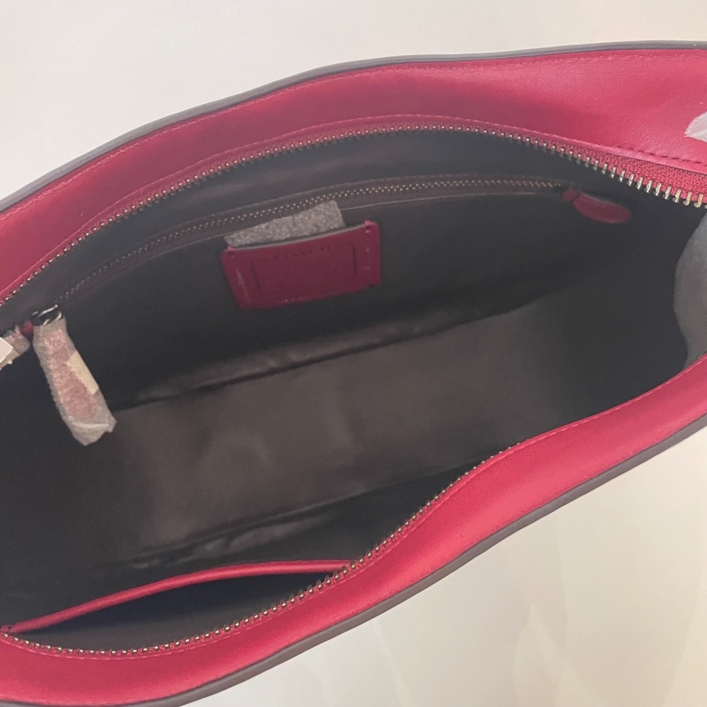Coach Nomad Glovetanned Leather Lined Cherry Red 54446 Crossbody Bag - Picture 10 of 12